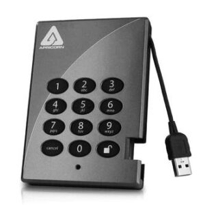A25-PL256-500 Apricorn Aegis Padlock 500GB 5400RPM USB 2.0 8MB Cache Encrypted 2.5-inch External Hard Drive