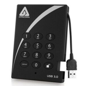 A253PL256S128 Apricorn Aegis Padlock 128GB USB 3.0 Encrypted 2.5-inch External Solid State Drive