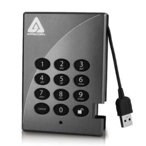 A25PL256V750 Apricorn Aegis Padlock 750GB 5400RPM USB 2.0 8MB Cache Encrypted 2.5-inch External Hard Drive