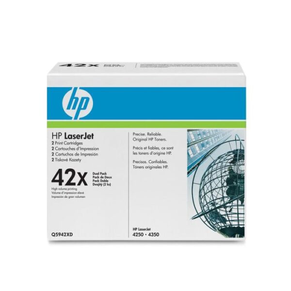 q5942xd hp 42x toner cartridge 2 x black for laserjet 4250 4350 series printer 659eb4d6e2fbc